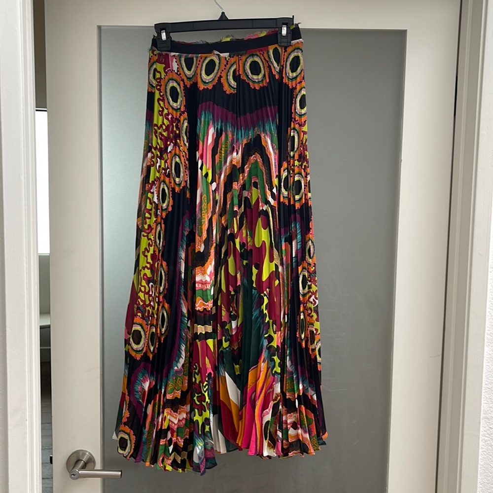 Printed silk skirt